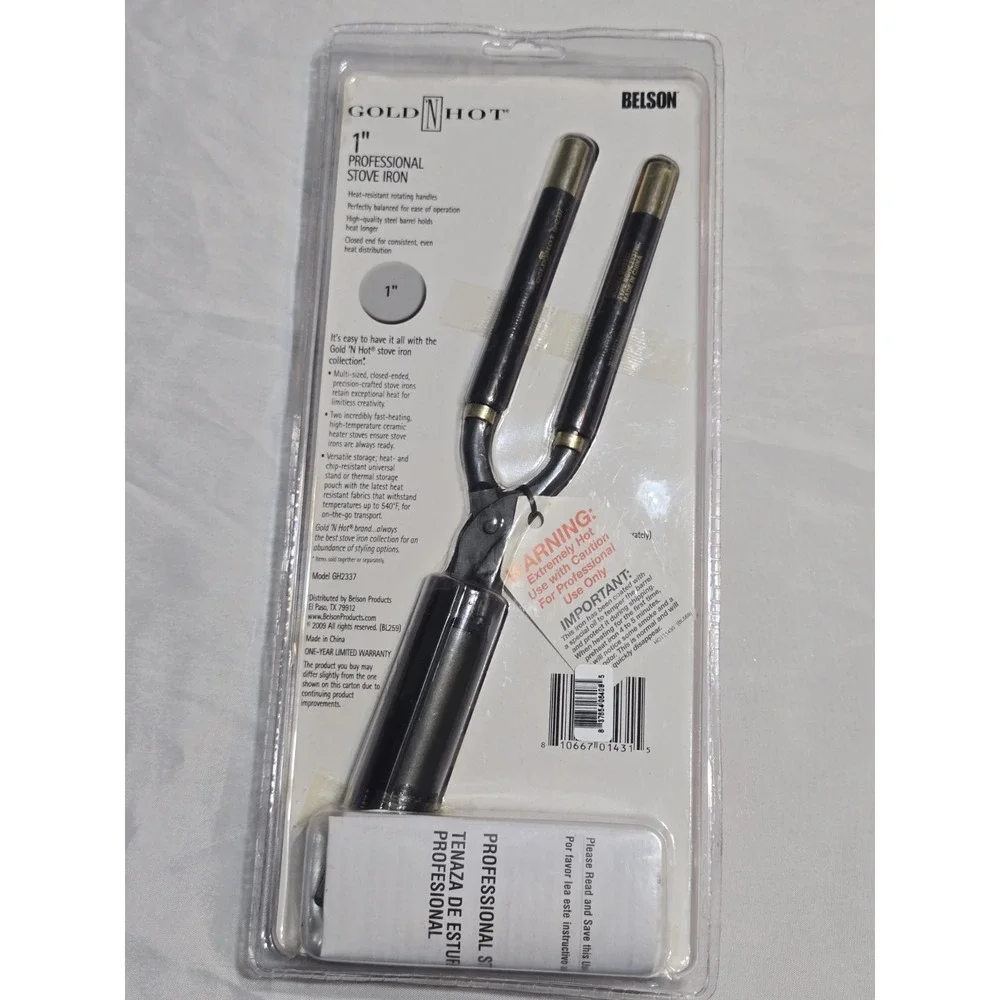 Gold N Hot Professional Stove Iron GH2337, 1 Inch (1 PC) New In Package